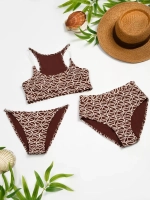 купальник раздельный 3 в 1 с топом и с 2 -мя плавками