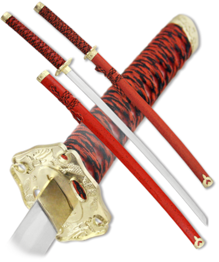 Armas Del Mundo Набор самурайских мечей, 2 шт. Ножны алый мрамор