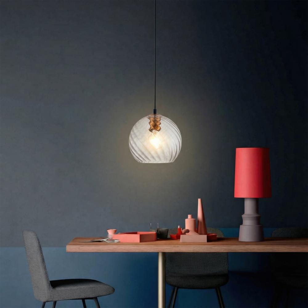 806130 Подвес NUBELLA 1х12W (led) E27 ЧЕРНЫЙ/БРОНЗА/ПРОЗРАЧНЫЙ