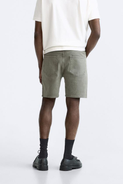 ZARA ЦВЕТНЫЕ ДЖИНСОВЫЕ ШОРТЫ, ХАКИ