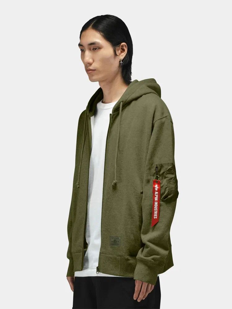 Толстовка Alpha Industries Utility Pocket Full Zip Up OG-107 Green (Зеленый)