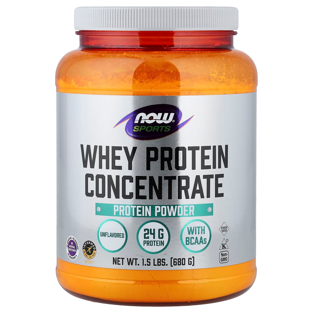 NOW Foods, Sports, концентрат сывороточного протеина, без добавок, 680 г (1,5 фунта)
