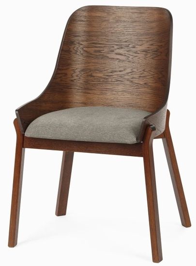 Стул Safia деревянный с мягким сиденьем из серой ткани