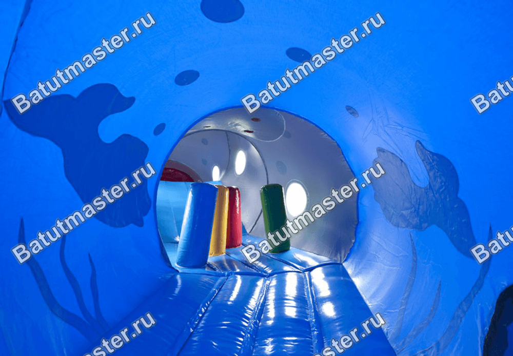 Коммерческий надувной батут "Тоннель акула"