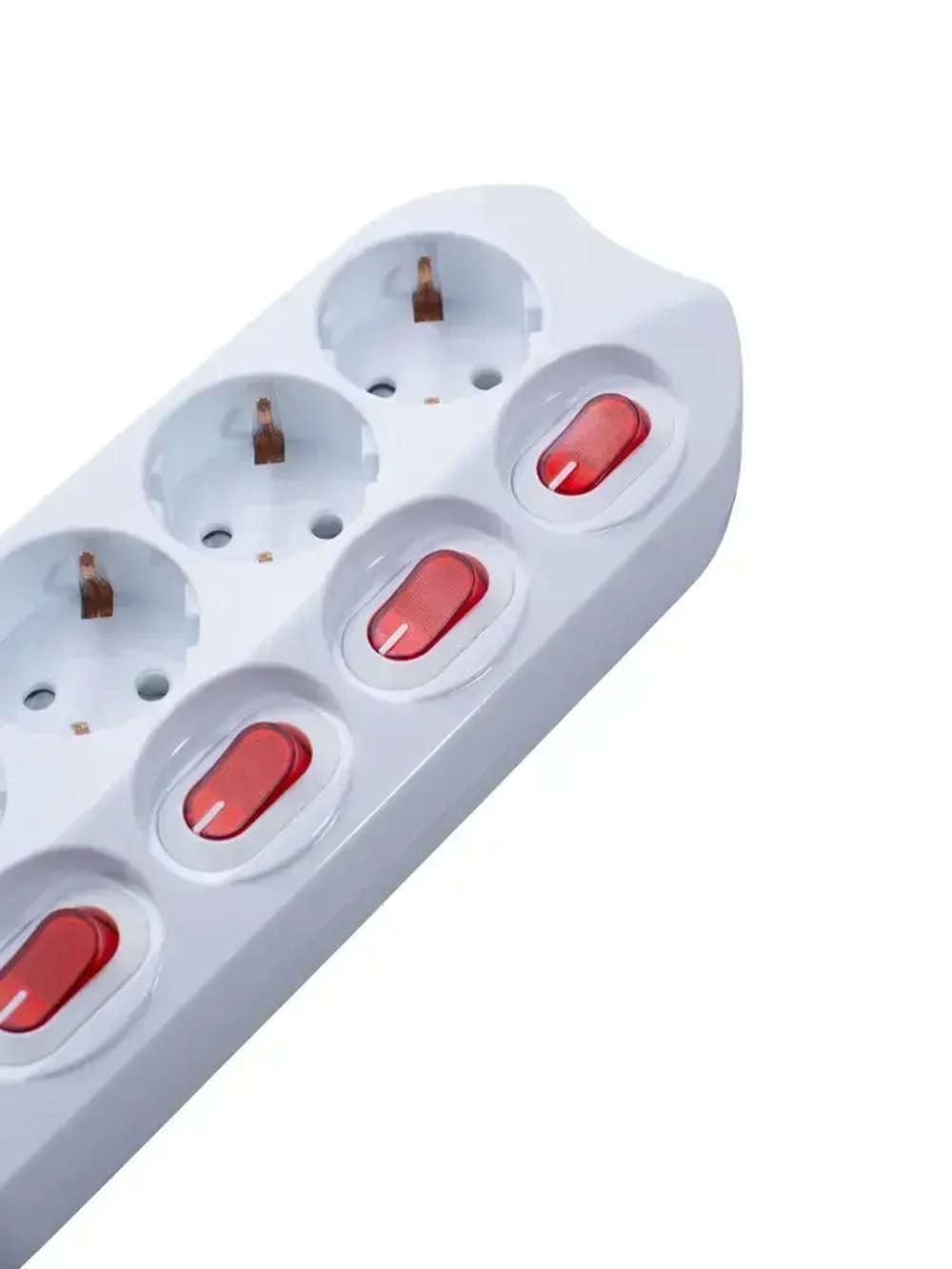 Удлинитель сетевой бытовой c заземлением 1,5м 4 розетки, 16А, 3680Вт защита от детей