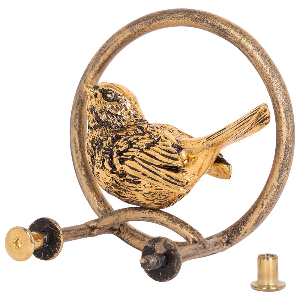 Ручка скоба мебельная Птичка Терра круглая правая Амбер