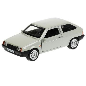 Машина металл LADA-2108 "СПУТНИК" 12 см, двер, баг, инерц, серебристый, кор. Технопарк