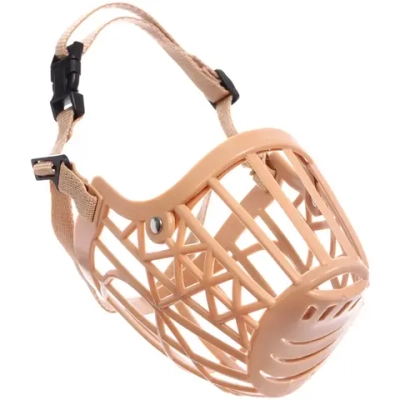 Намордник гуманный из гибкого пластика «Мой Бро», цвет светло - бежевый, №7 (лейбл)