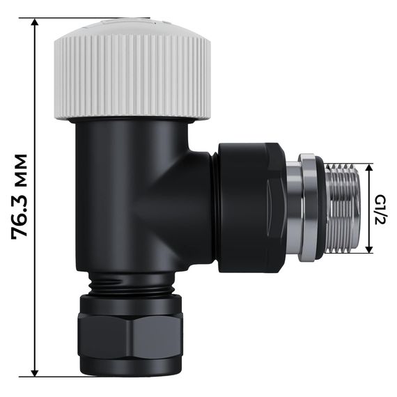 Набор термостатический угловой Royal Thermo Design Pro 15мм М30х1,5 (Черный) купить в Москве и Московской области по низкой цене с доставкой по России — (3) Набор термостатический угловой Royal Thermo Design Pro 15мм М30х1,5 (Черный) — (3)