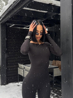 black long sleeve catsuit