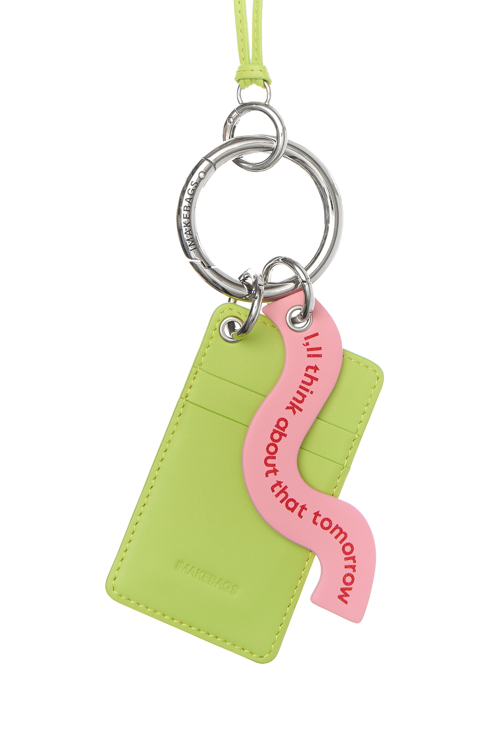 Подвеска - картхолдер с карабином LIGHT GREEN