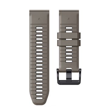 Ремешок двухцветный QuickFit 26 мм для Garmin Fenix 7x/6x/5x/5x plus/3, Descent, Tactix, Enduro, D2, Instinct 2X силиконовый (Коричневый/темно-серый)