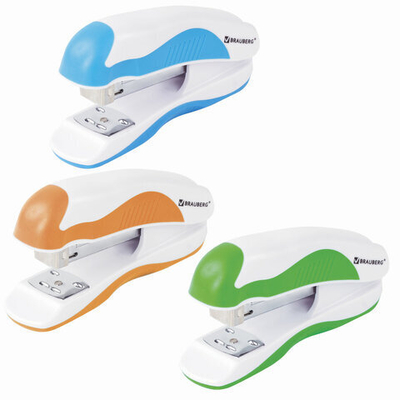 Степлер №24/6, 26/6 BRAUBERG "JET PRO", до 25 листов, эргономичный, ассорти.