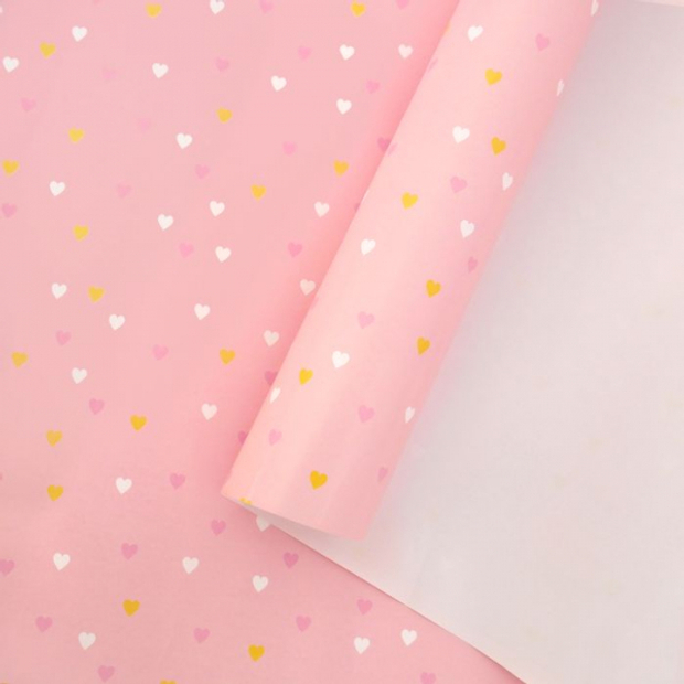 Бумага глянцевая 80гр/м2, 100см х 70см, Горошек на розовом. Цена указана за 1 лист