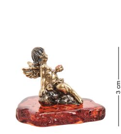 AM- 200 Фигурка «Ангел на облаке» (латунь, янтарь)