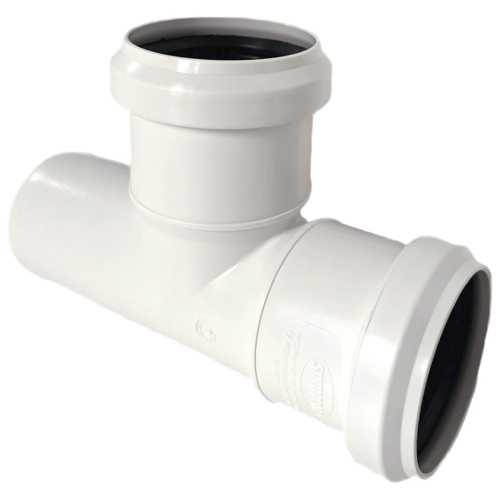 Тройник канализационный бесшумный ПП 50*50*87гр.С мм СИНИКОН КОМФОРТ с раструбом белый (уп.20 шт)
