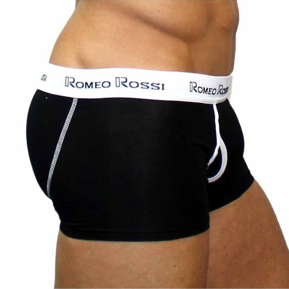 Мужские трусы боксеры черные Romeo Rossi RR365-2 Boxer Brief