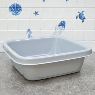 Таз 10л квадратный "Step", серебряный