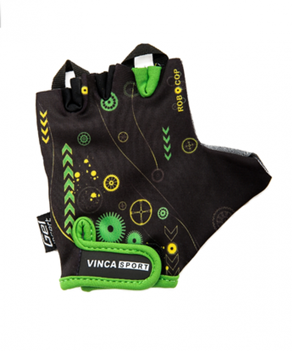 Перчатки велосипедные детские, ROBOCOP, гелевые вставки, цвет черный, размер 4XXXХS VG 936 child rob