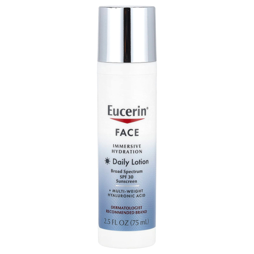 Eucerin, Face, ежедневный лосьон для иммерсивного увлажнения, SPF 30, 75 мл (2,5 жидк. унц.)