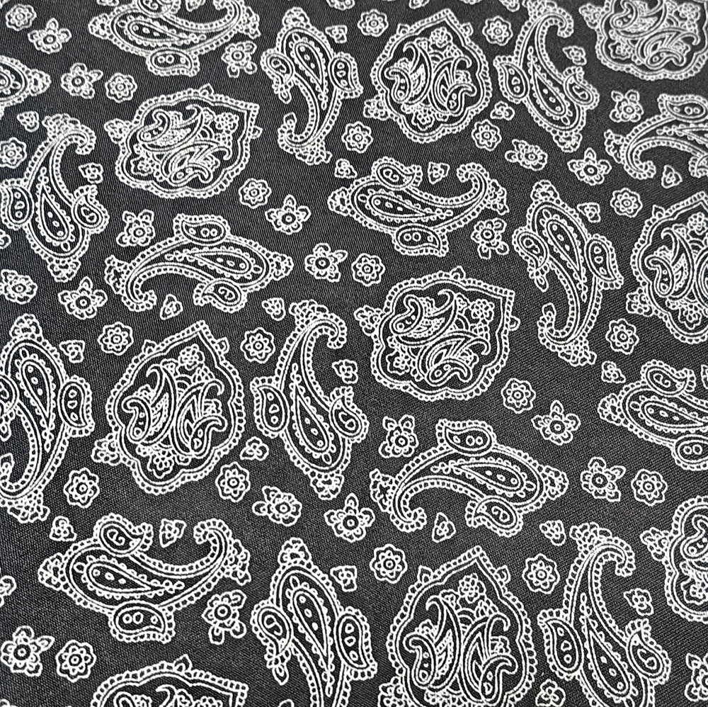 Ткань подкладочная сумочная Черная с огурцами