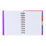 Блокнот Basir, формат А6, серия "Office", пластиковая обложка, 14.5*10 см, 120 листов, 3 цветных пластиковых разделителя, 4 цвета ассорти