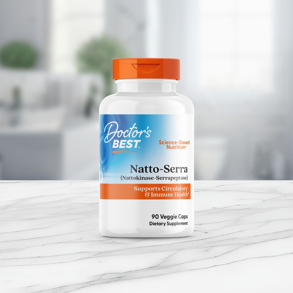 Doctor's Best, Натто-Серра, 90 вегетарианских капсул