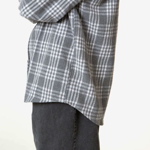 Рубашка Plaid Flannel серо-белая - фото 6