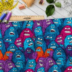 Ткань премиум флис фантазийные страшилы