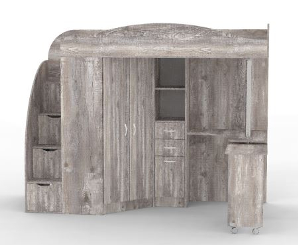 Кровать-чердак КарИВи Юниор 4 Бетон Бетон