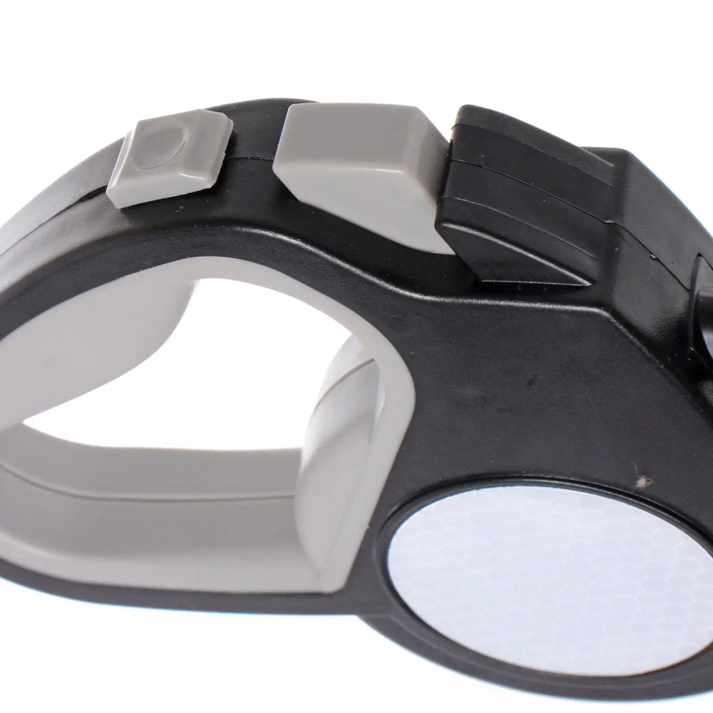 Поводок-рулетка для малых и средних пород со светооражающим элементом «МОЙ БРО», цвет чёрный, 3м, нагрузка до 10кг