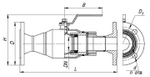 Кран шаровый д/газа МАЛЕН КШИ-50ф, Ру16