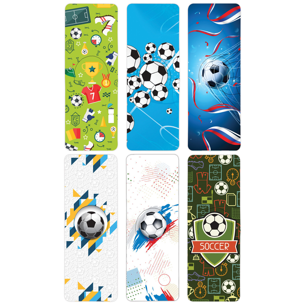 Закладки для книг МАГНИТНЫЕ c высечкой "FOOTBALL" набор 6 шт. 35х25 мм BRAUBERG (8 штук в упаковке)