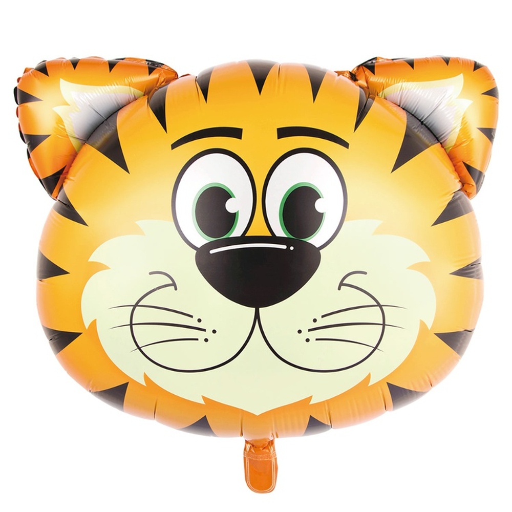 Шар Фольгированный Тигренок голова большая (Оранжевый)