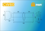 Цилиндровый механизм MSM-112 М60 перфо. ключ (5 кл.) АC