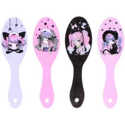 Расческа массажная детская овальная «АНИМЕШКИ», микс 4 дизайна, 17*5,3см (пакет с подвесом)●