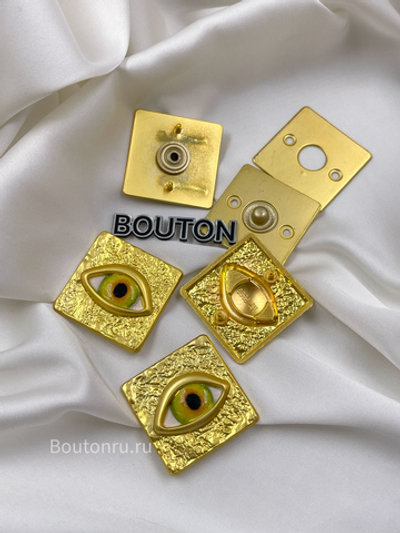 Установочные кнопки Скиап. с зеленым глазом / комплект с шляпкой и кнопками