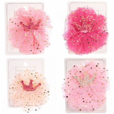 Зажим для волос детский «Корона перламутр”, микс 6 цветов, 9см