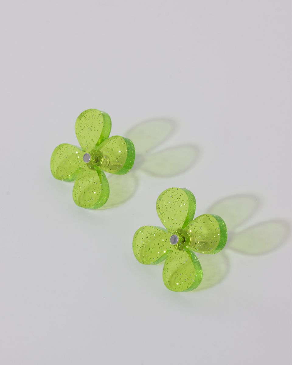 Cерьги Sparkle Flowers Green