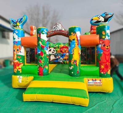 Коммерческий надувной батут «В гостях у зайки» 4*4*3 м, без горки