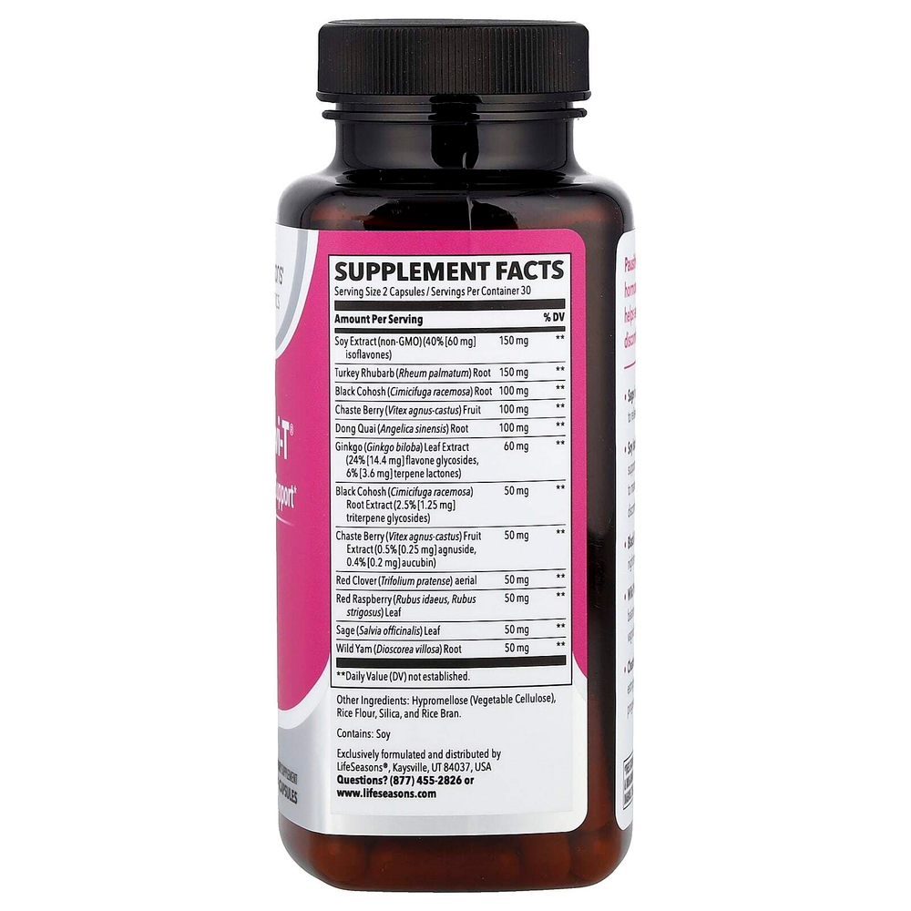 LifeSeasons, Pausitivi-T®, добавка для поддержки в период менопаузы, 60 растительных капсул