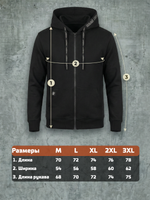 Толстовка с капюшоном и карманом на молнии мужская LEGENDA Георгий Победоносец черная