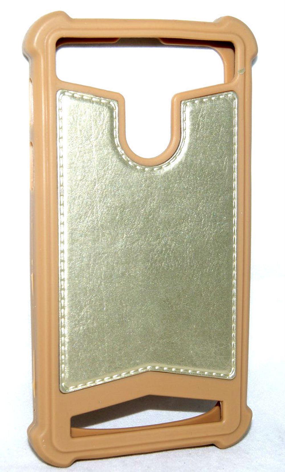 Чехол универсальный TPU + кожа 5.5"-5.7" (золото)