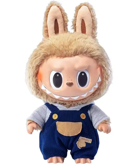 Мягкая игрушка MEGA Лабубу в синем комбинезоне 40см в подарочной упаковке