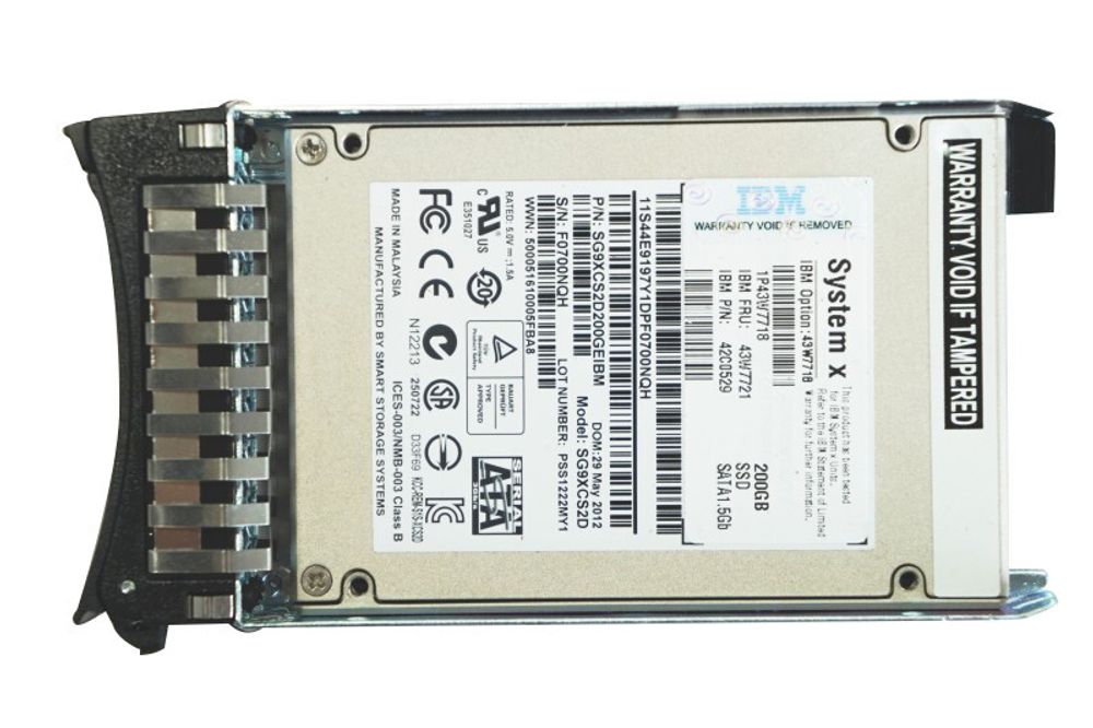 Жесткий диск IBM 200GB SATA 2.5in MLC HS SSD 43W7720