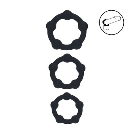 Эрекционные кольца Levelz Beaded Silicone Cockring Set, силикон