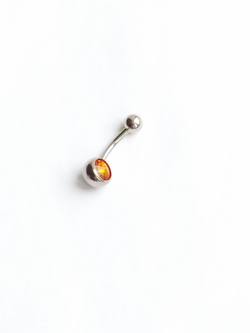 Банан для пупка, 1,6 х 10 мм, с камнем-конусом, желтый