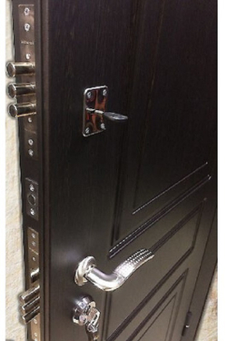 Входная металлическая дверь с зеркалом  (RеX) РЕКС 6 Лондон Венге / зеркало ФЛЗ-120 Силк сноу