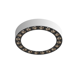 DK2840-WB Накладной светильник DUAL 12+12 Вт, LED 4000K, IP 20, d165mm, белый/черный, алюминий/акрил