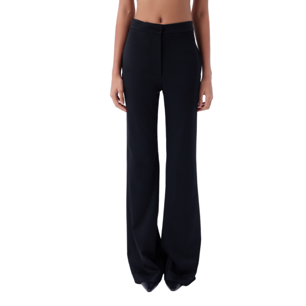 Брюки-клеш от колена из шерсти